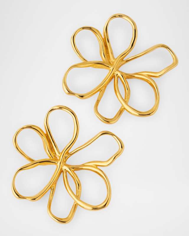 Small Threaded Flower Earrings
